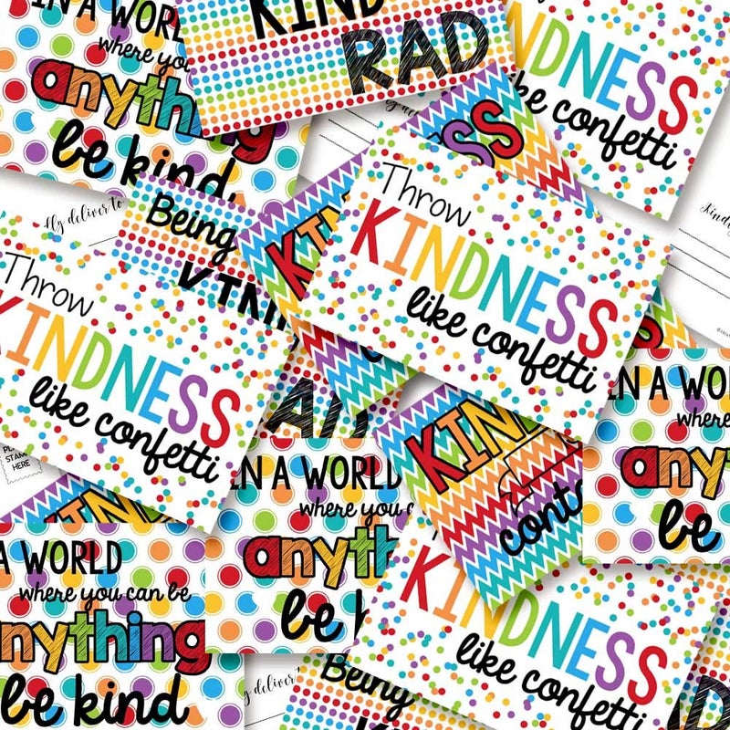 Amanda Creation Kindness Themed Blank Postcards On White Background To Send To Friends & Family, Total of 20 4"x6" Fill In Notecards (5 of each design) by AmandaCreation - Image 5